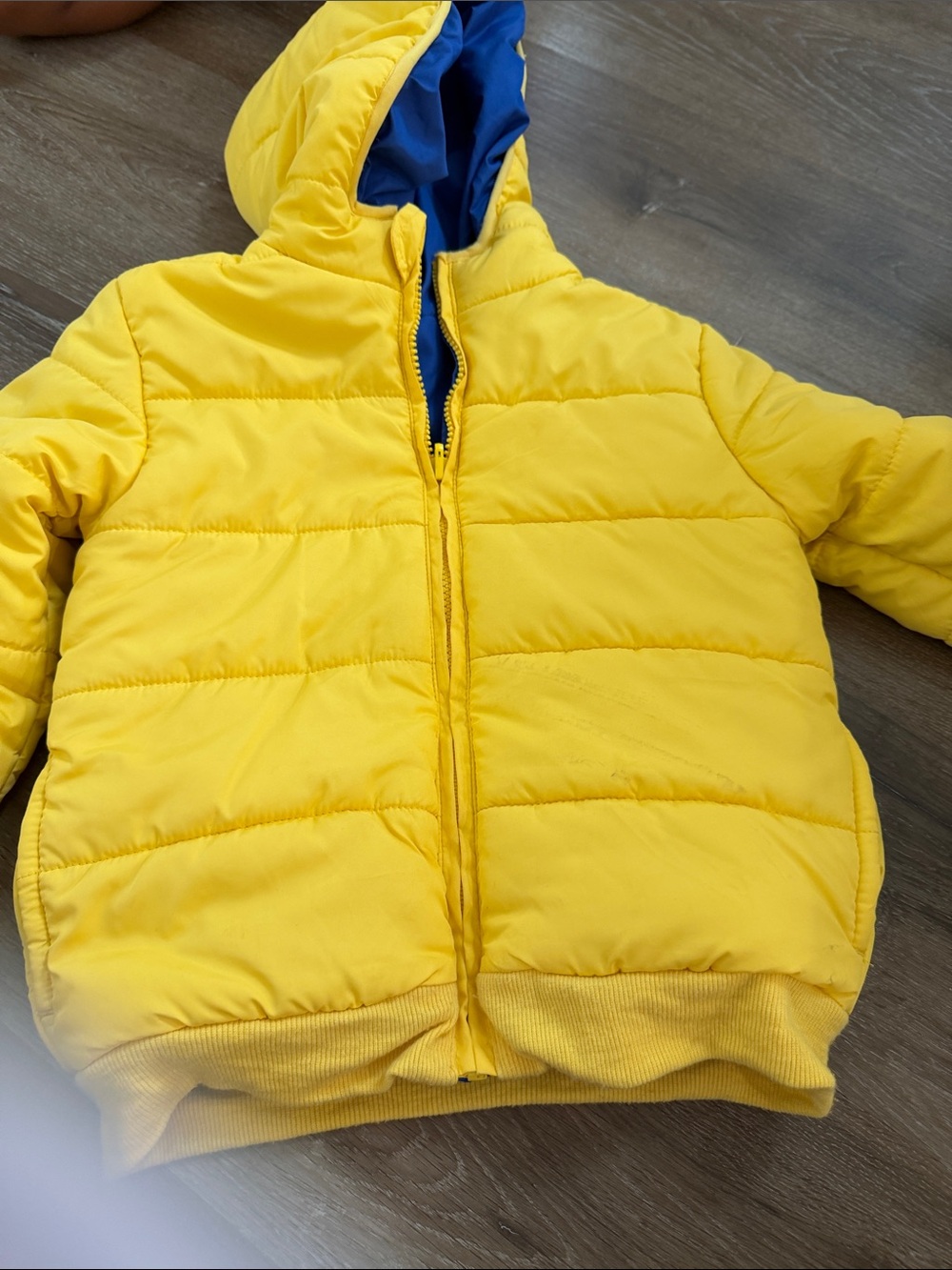 Kids Yellow Puffer Jacket with Hood